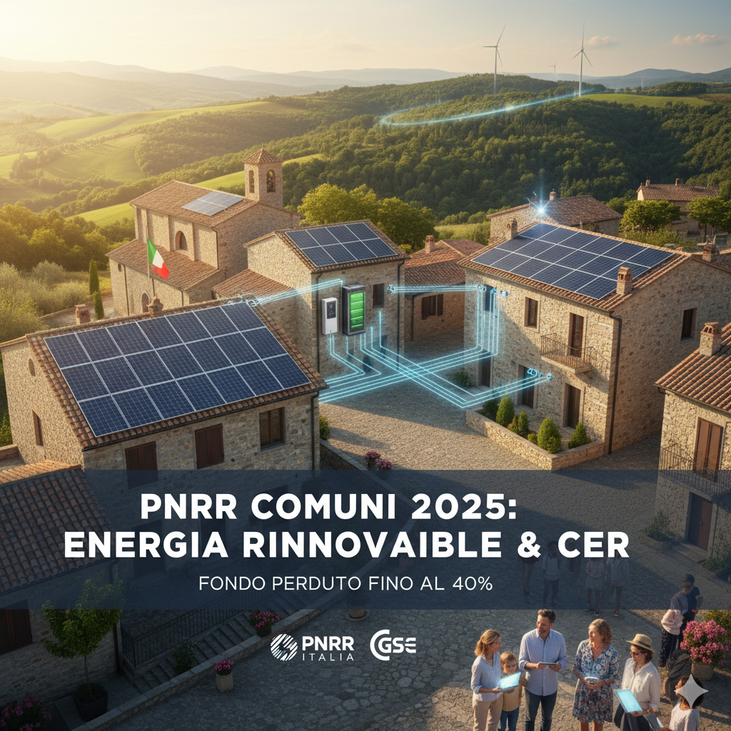 PNRR Comuni 2025: Fondo Perduto fino al 40% per le CER